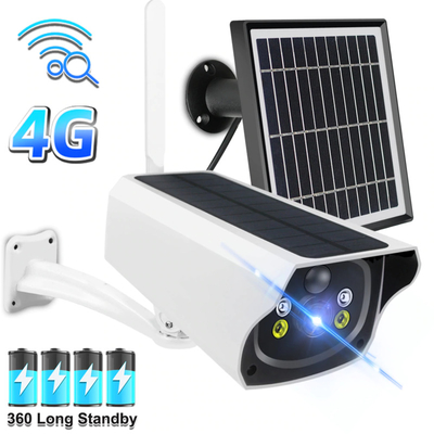 NIGHT VISION 2MP Low Consumption Battery Powered IP Camera Solar Wireless Bullet Outdoor 4G Security Camera